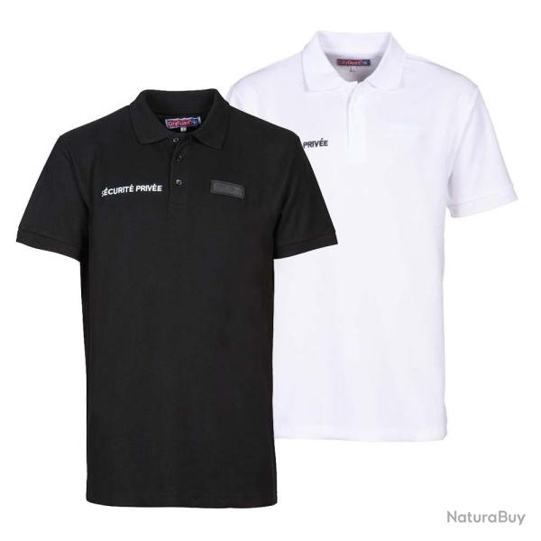 POLO COTON SECURITE - FENETRE MATRICULE - A BRODER 3XL BLAN