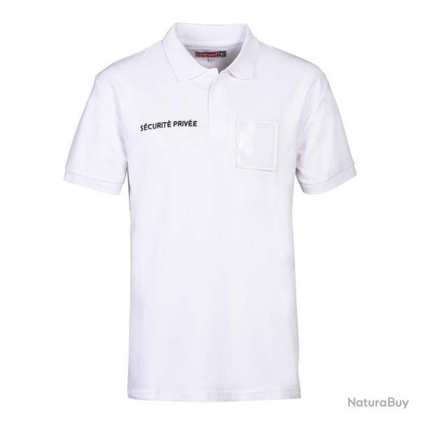 POLO COTON SECURITE GRANDE FENETRE BLAN