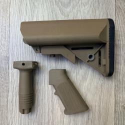 Kit poign&eacute;e/grip/crosse m4 airsoft