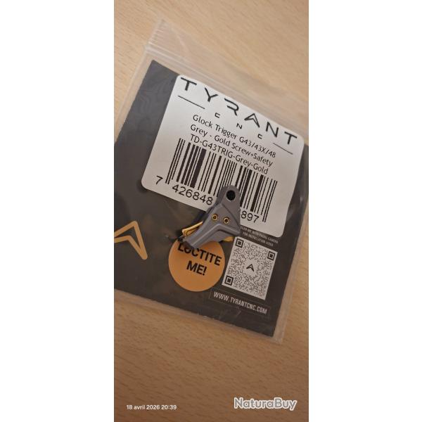 Trigger Glock 43x 43 et 48 tyrant cnc