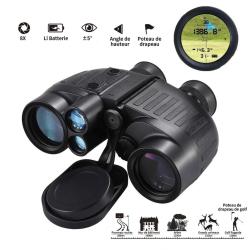 Jumelles T&eacute;l&eacute;m&egrave;tre Laser 8x40 FMC IP65 Boussole Mesure Distance Chasse Observation HD Pro 1-1000 M