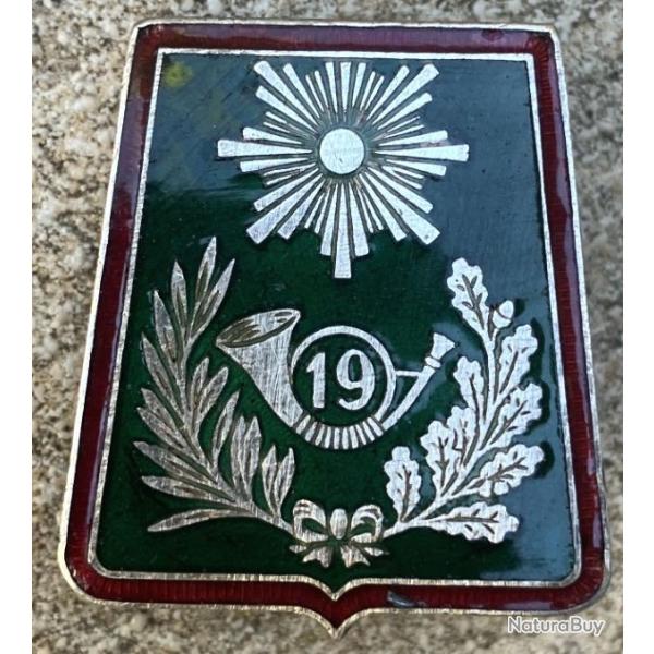 19� R�giment de Chasseurs, �mail, dos guilloch�, 2 bol�ros grav�s (�)