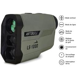 T&eacute;l&eacute;m&egrave;tre Laser 1000m ARTBULL Vert Chasse & Golf Pr&eacute;cision