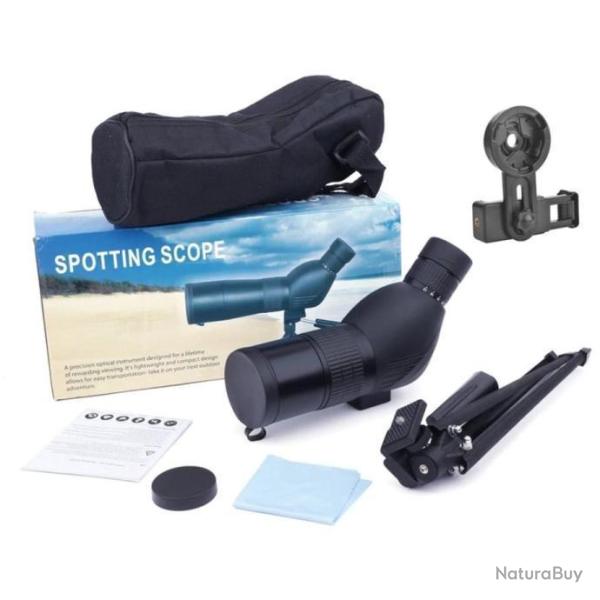 PACK Longue Vue 12-36x50 Monoculaire HD Observation Oiseaux Nature Camping