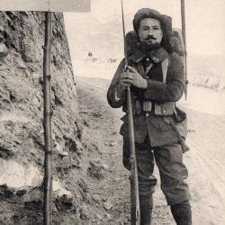 Carte Postale Ancienne - Soldat Alpin Fran&ccedil;ais &agrave; la Fronti&egrave;re Italie-France -N&deg;7806