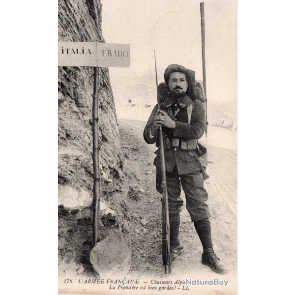 Carte Postale Ancienne - Soldat Alpin Fran�ais � la Fronti�re Italie-France -N�7806