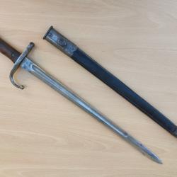 &eacute;p&eacute;e ba&iuml;onnette turque ottomane mod&egrave;le 1890 compl&egrave;te et non raccourcie