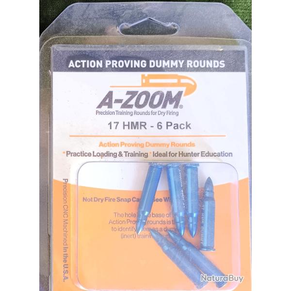 Cartouches inertes de manipulation calibre 17 HMR (blister de 6) fabrication A ZOOM