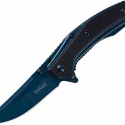 Couteau Kershaw Outright Blue O/A Lame Upswept Acier 8Cr13MoV PVD Bleu Manche Acier/G10