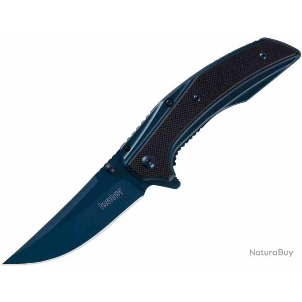 Couteau Kershaw Outright Blue O/A Lame Upswept Acier 8Cr13MoV PVD Bleu Manche Acier/G10