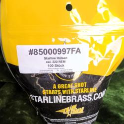 Sachet de 100 &eacute;tuis laiton STARLINE calibre  222 Remington amor&ccedil;age BOXER