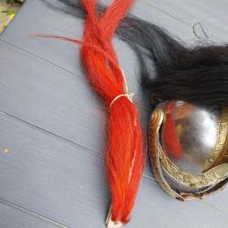 Crini&egrave;re rouge pour casque de trompette cuirassier