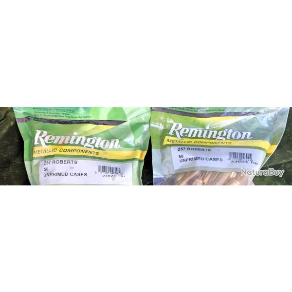 Etuis neuf laiton (Amor�age BOXER) fabrication Remington calibre 257 ROBERTS (sachet de 50)