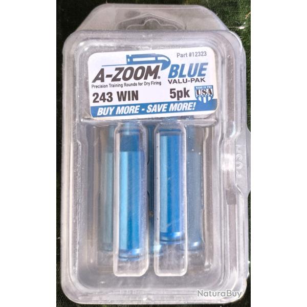 Blister de 5 cartouches de manipulation calibre 243 Winchester en duralumin anodis�.