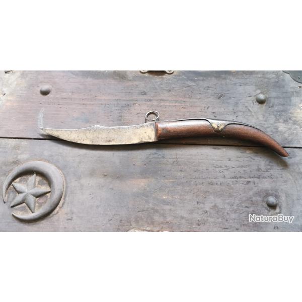 Grand couteau Cra-cra type Navaja, Catalan, ou Eustache Ancien 41cm