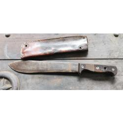 Machette tirailleur S&eacute;n&eacute;galais Ancienne avec fourreau en cuir 34cm coupe coupe