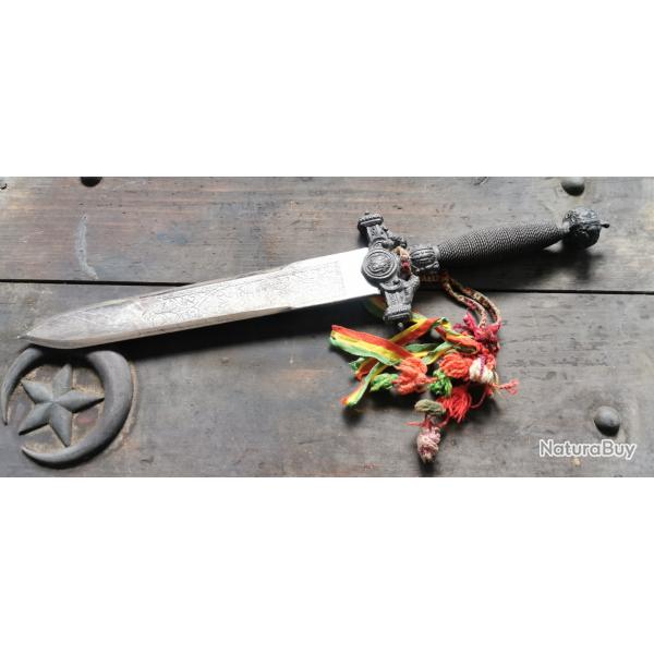 Ancienne dague espagnole de parade Toledo metal 44cm