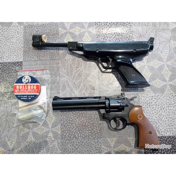 Lot Pistolet a plomb manuarm et revolver crossman 357