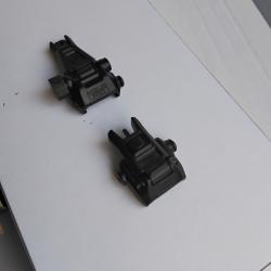 MBUS - Hausse et Guidon - oragnes de vis&eacute;e "flip-up" rabatable MBUS PRO MAGPUL Mbuis matech ar rail