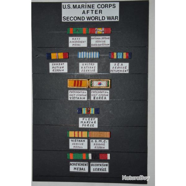 MEDAILLES AMERICAINES MARINE'S CORPS (USMC)-POST 2�WW-RAPPELS DECORATIONS-GUERRE DE COREE