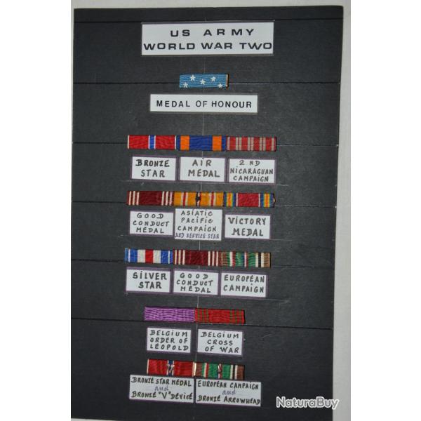 MEDAILLES AMERICAINES US ARMY- 2�WW-14 RAPPELS DECORATIONS 1939/1945