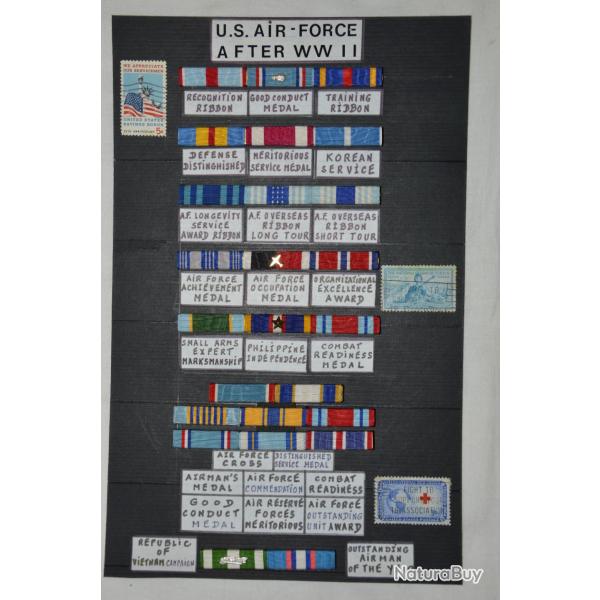 MEDAILLES AMERICAINES US AIR FORCE POST WAR-25 RAPPELS DECORATIONS-COREE-VIETNAM - USAAF