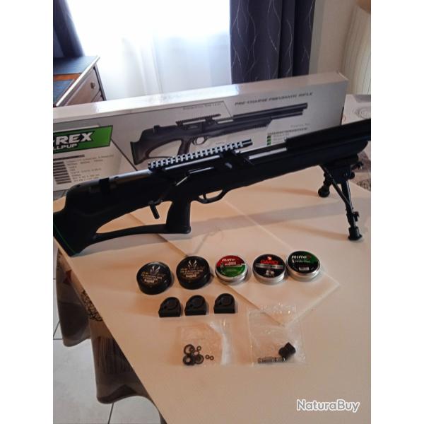Carabine PCP Snowpeak T-REX BULLPUP  5.5 mm 19.9 Joules avec 3 chargeurs 10 coups + Bipied picatinny