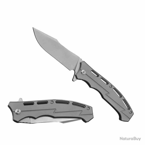 Couteau CH Knives Blue Lame Acier D2 Manche Titane Linerlock Clip CH3009