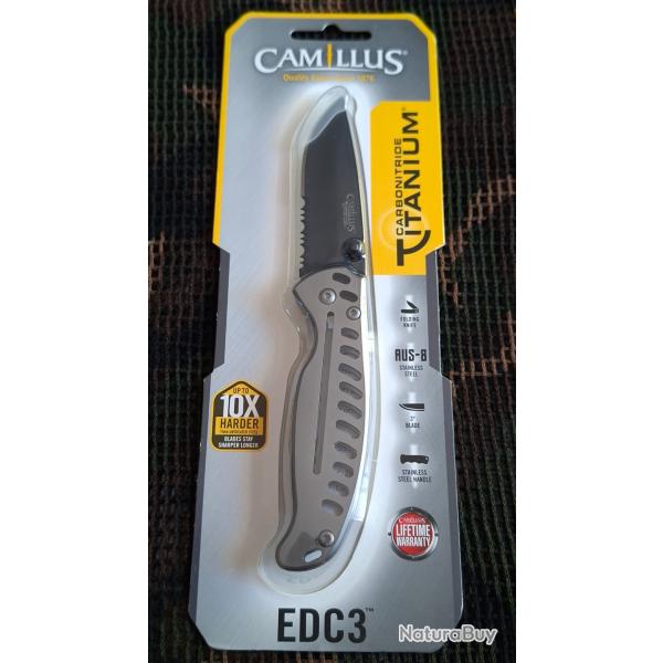 Couteau pliant Camillus Mle EDC3 carbonitride titanium