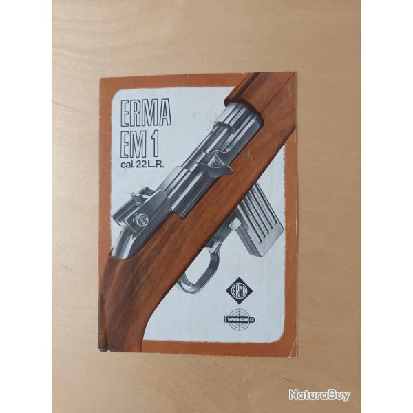 Notice originale Erma EM1 22 lr