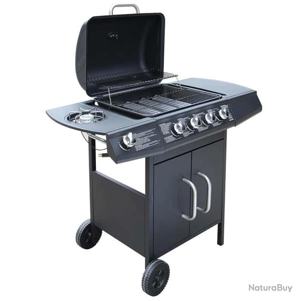 Barbecue � gaz 4 + 1 zone de cuisson Noir