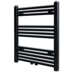 S&egrave;che-serviettes eau chaude &agrave; rails droits noir 600x764 mm