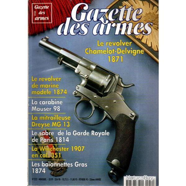 gazette des armes 252, chamelot delvigne 1871, mitrailleuse dreyse mg 13, winchester 1907,