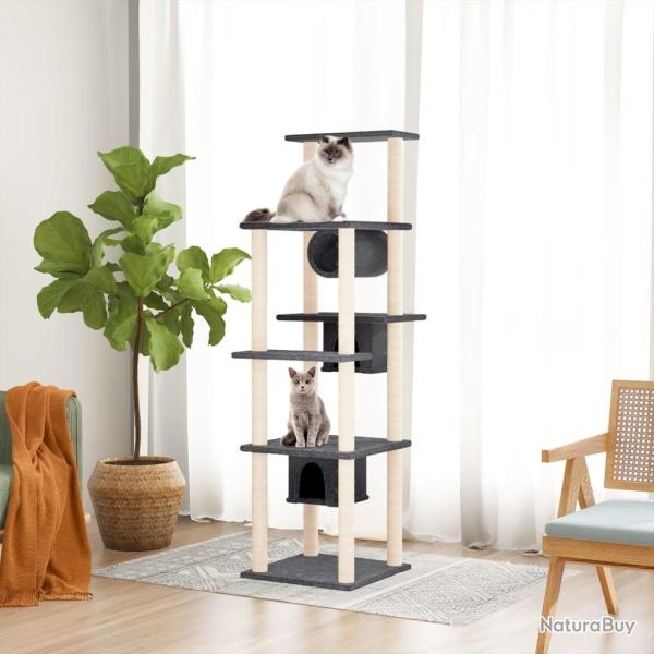 Arbre � chat avec griffoirs en sisal Gris fonc� 169 cm
