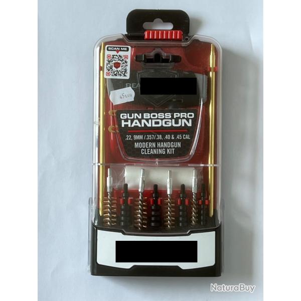 Kit de nettoyage d'armes de poing calibres .22, .9 mm / .357/ .38, .40 & .45