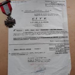 CITATION ORDRE DE LA DIVISION PERIODE INDOCHINE+ medaille nord laos collection histoire bravoure