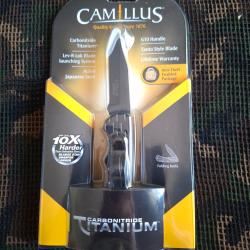 Couteau pliant Camillus Mle 19064 Titanium Tanto - Lev-R-lok blade.