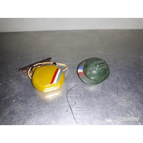 broches pour journ�e des poilus casque adrian et gourde collection grande guerre