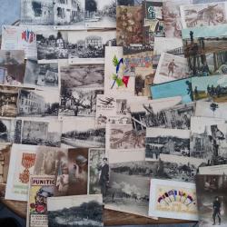 Lot de 50 cartes sur le th&egrave;me de guerre 14-18 ou poilus