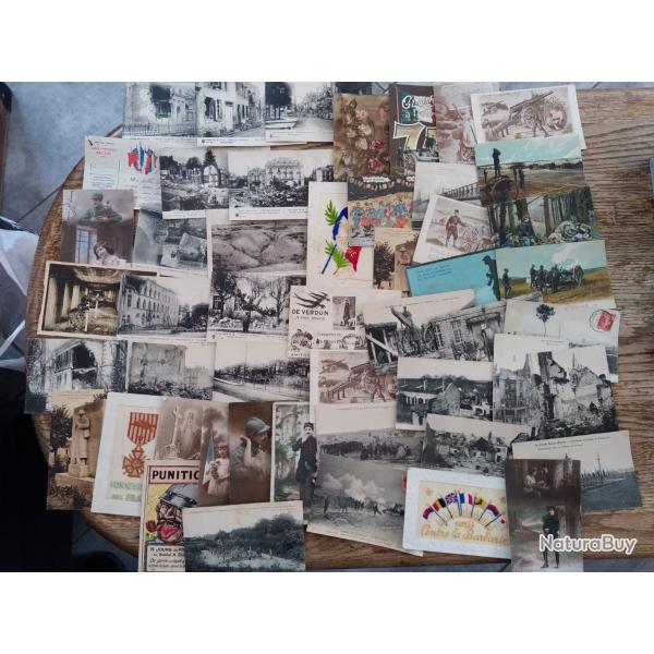 Lot de 50 cartes sur le th�me de guerre 14-18 ou poilus