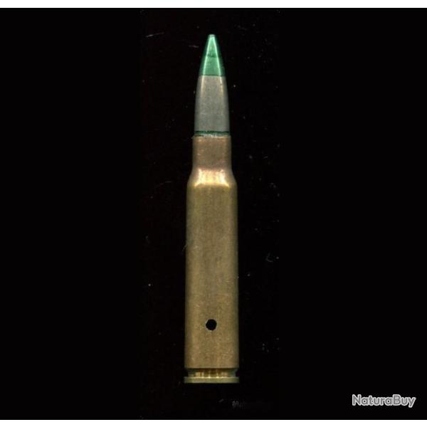 7.5 x 54 MAS - Tra�ante Mle 1950 - ASSEZ RARE - balle nickel pointe verte - NEUTRALIS�E