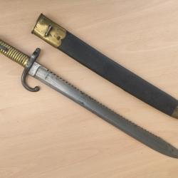 Baionnette mod&egrave;le 1868 belge pour fusil Tersen rare!