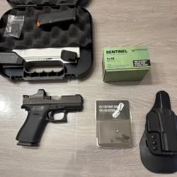 Glock 43X MOS - Ghost EDGE - SWAMPFOX SENTINEL - AMERIGLO AGENT NIGHT SIGHT - Holster G-CODE