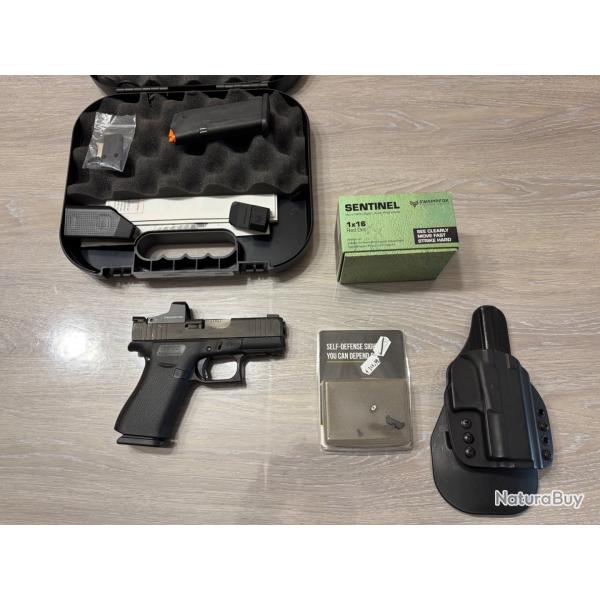 Glock 43X MOS - Ghost EDGE - SWAMPFOX SENTINEL - AMERIGLO AGENT NIGHT SIGHT - Holster G-CODE