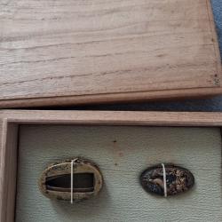 Ensemble Fuchi et Kashira , Theme du Dragon, signes, Authentiques.
