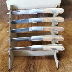 LOT DE 5 Couteaux de poche Vendetta manche bois avec  Carte  Corse2ghd 2X