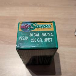 61 projectiles Sierra Matchking 200gr HPBT 308 #2230