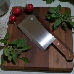 PRADEL EXCELLENCE THIERS COUPERET  FEUILLE LAME DROITE 22 CM MANCHE BOIS POID 800G 8455