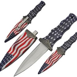 Dague Drapeau am&eacute;ricain avec son fourreau G458