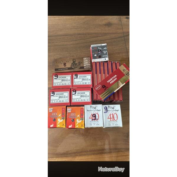 Lot de cartouches calibre 410